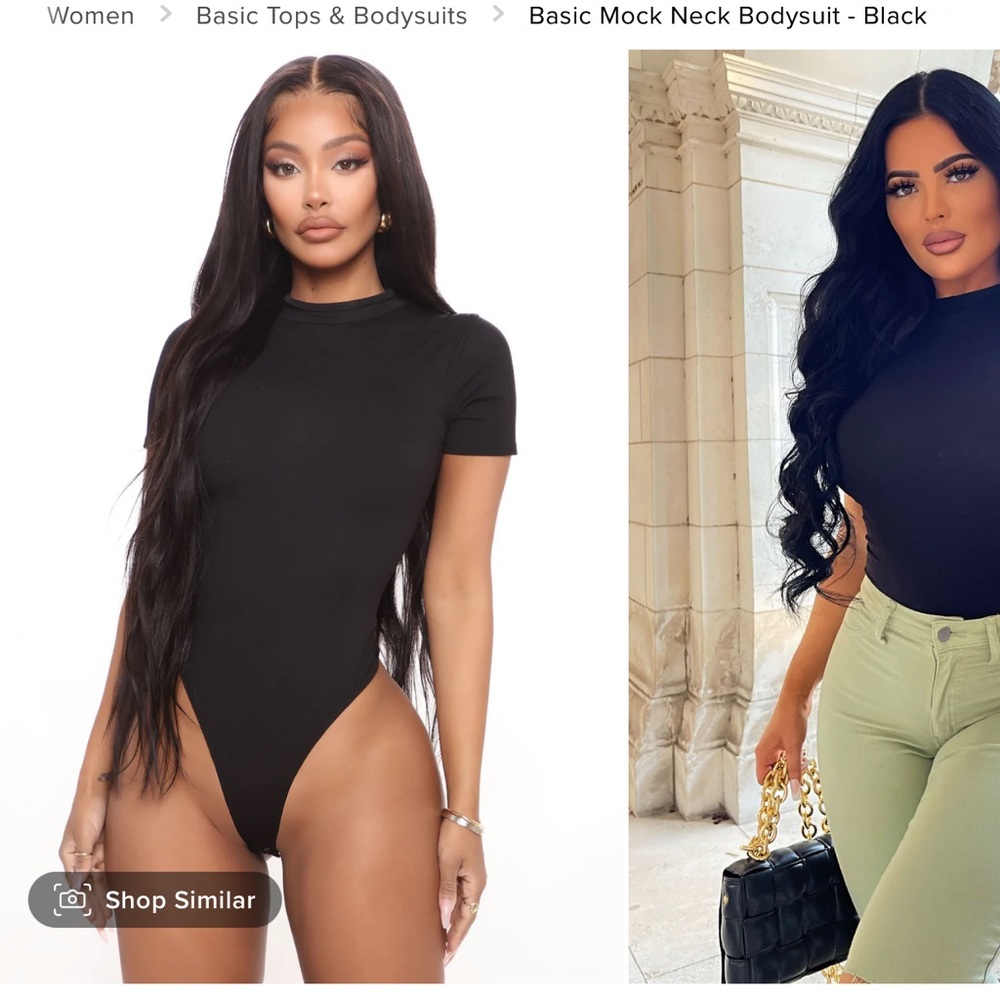FashionNova basic mock neck bodysuit